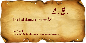 Leichtman Ernő névjegykártya